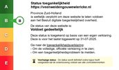 Status toegankelijkheidslabel van Veenweiden Gouwe Wiericke. Volg de link voor de volledige toegankelijkheidsverklaring.